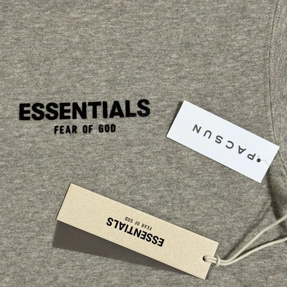 Essentials Dark Oatmeal Hoodie - Picture 3 of 7